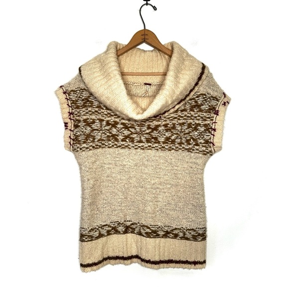Fee People | Snow Drift Fair Isle Cowl Neck Sweater Size Small - Picture 2 of 6